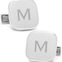 Ox and Bull Trading Co. Sterling Silver Soft Square Engravable Cufflinks