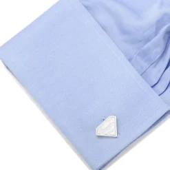 DC Comics Sterling Silver Superman Shield Cufflinks
