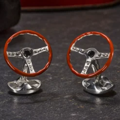 Deakin & Francis Sterling Silver Vintage Steering Wheel Cufflinks