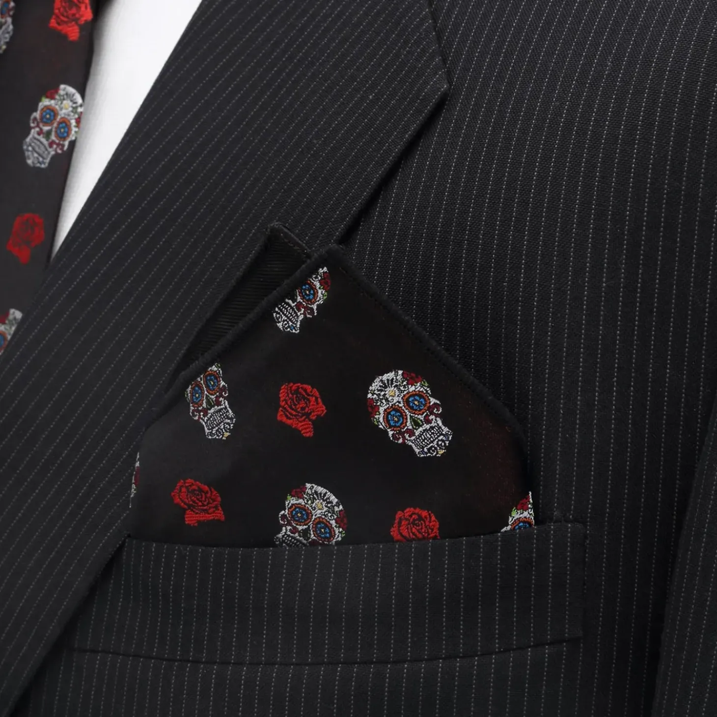 Cufflinks, Inc. Sugar Skull Pocket Square