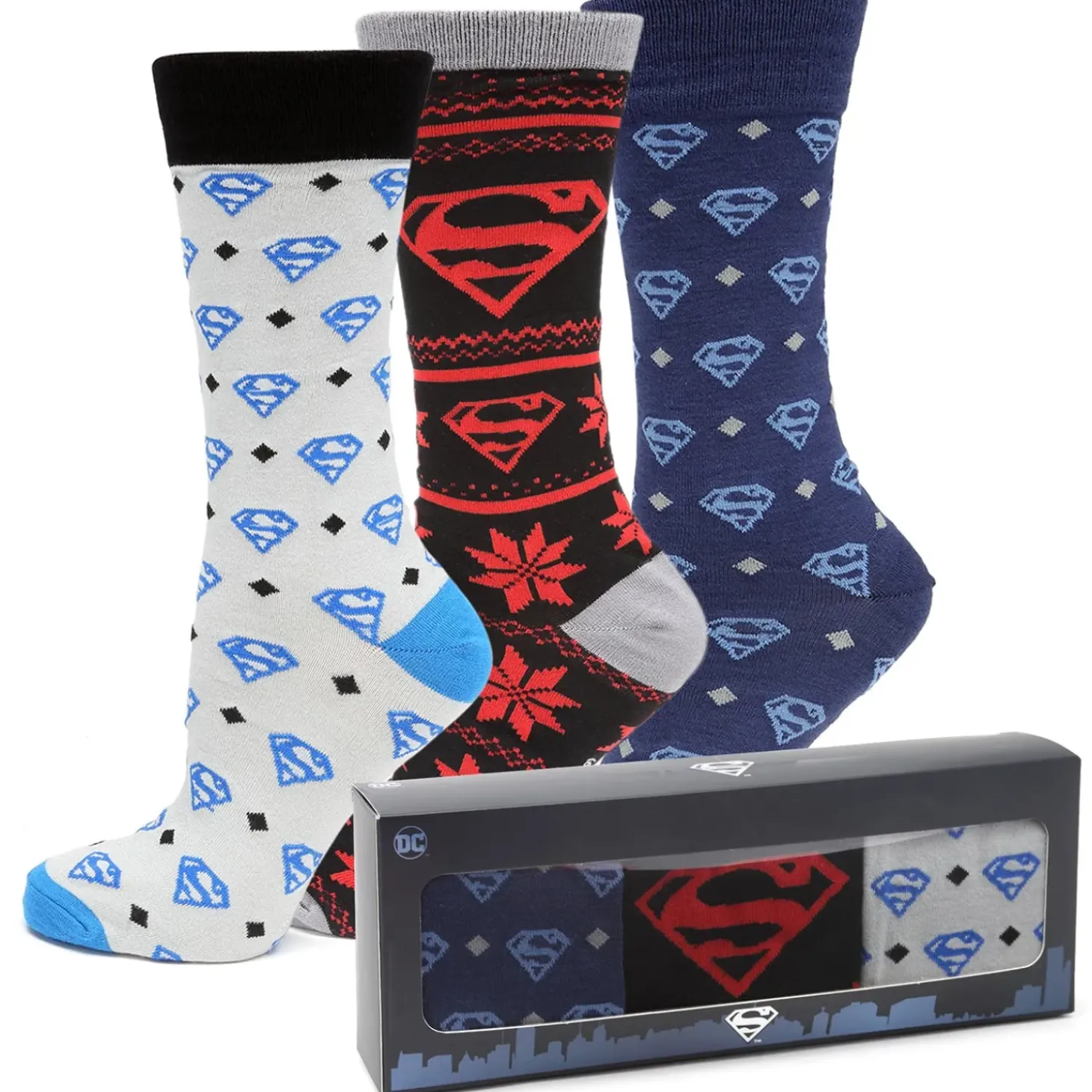 DC Comics Superman 3 Pair Sock Gift Set