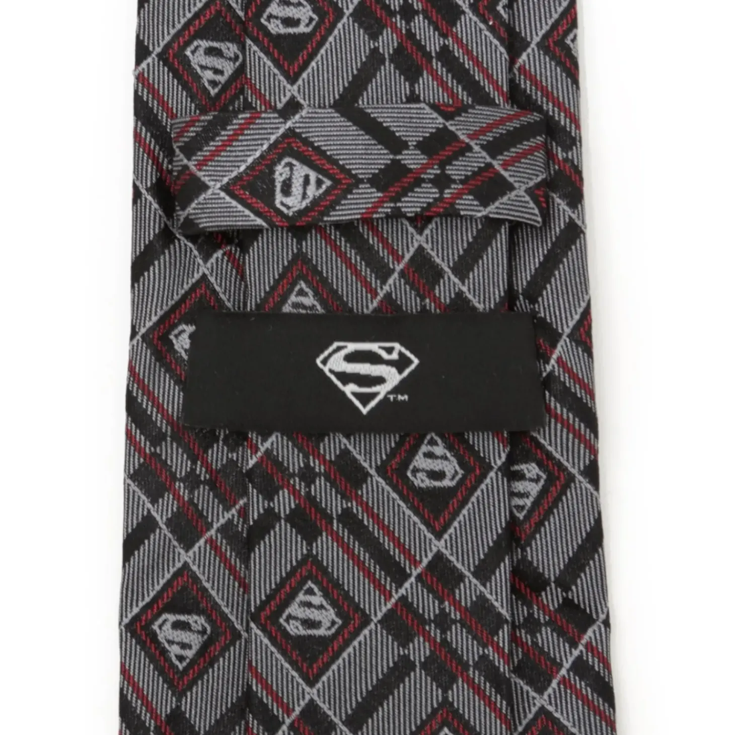 DC Comics Superman Geometric Gray Silk Men's Tie