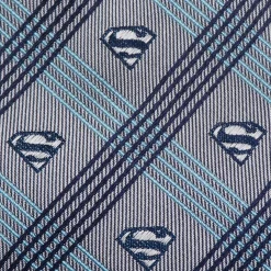DC Comics Superman Gray Plaid Tie