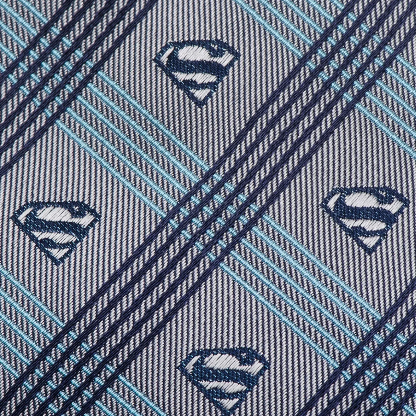 DC Comics Superman Gray Plaid Tie