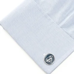 DC Comics Superman Navy Gemstone Cufflinks