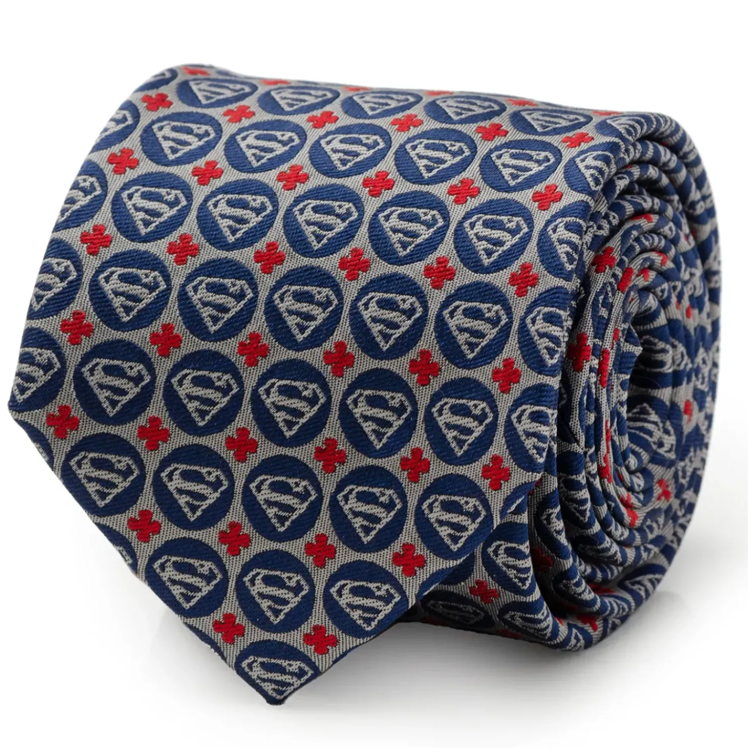 DC Comics Superman Shield Motif Gray Men's Tie