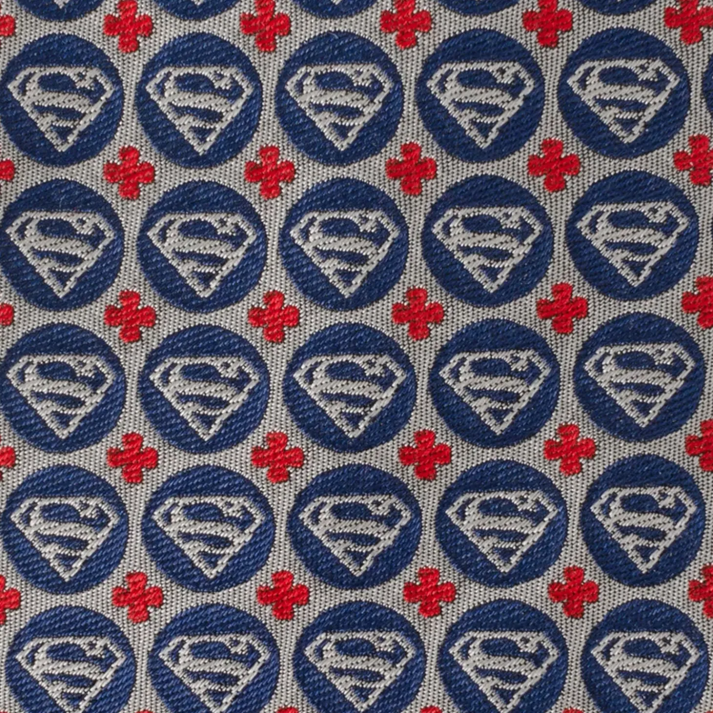 DC Comics Superman Shield Motif Gray Men's Tie