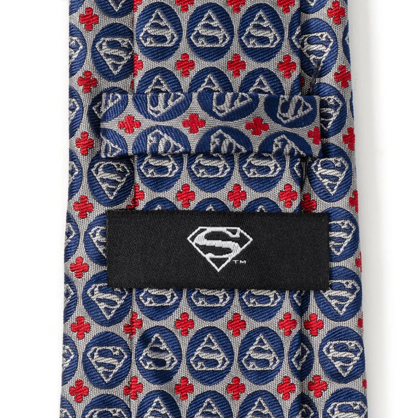 DC Comics Superman Shield Motif Gray Men's Tie