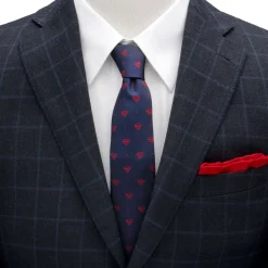 DC Comics Superman Shield Navy and Red Dot Tie