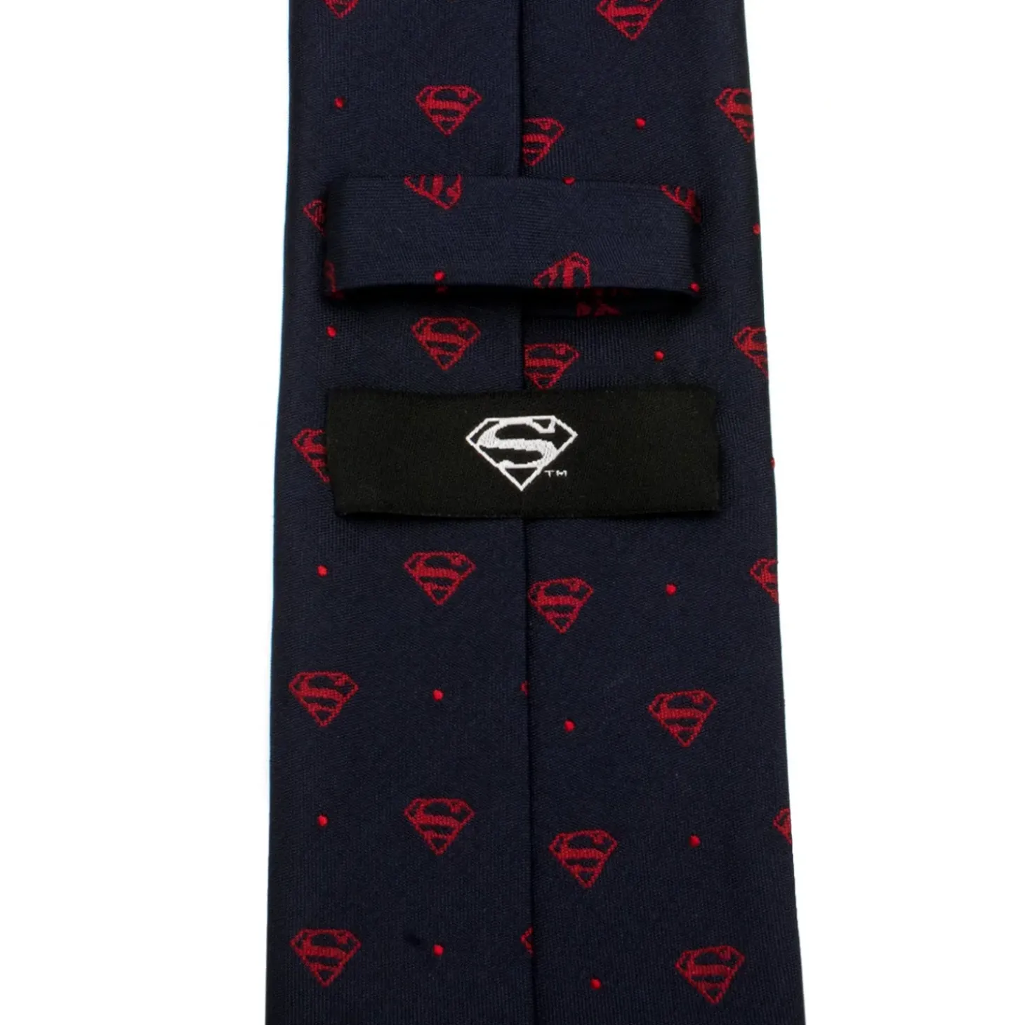 DC Comics Superman Shield Navy and Red Dot Tie