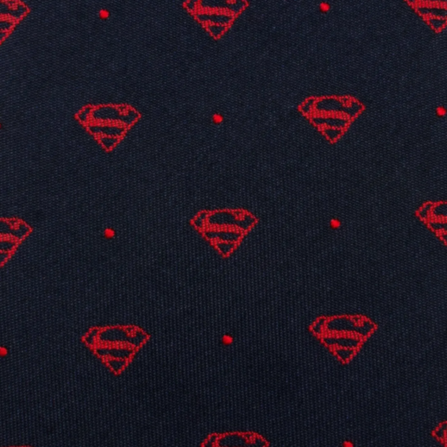 DC Comics Superman Shield Navy and Red Dot Tie