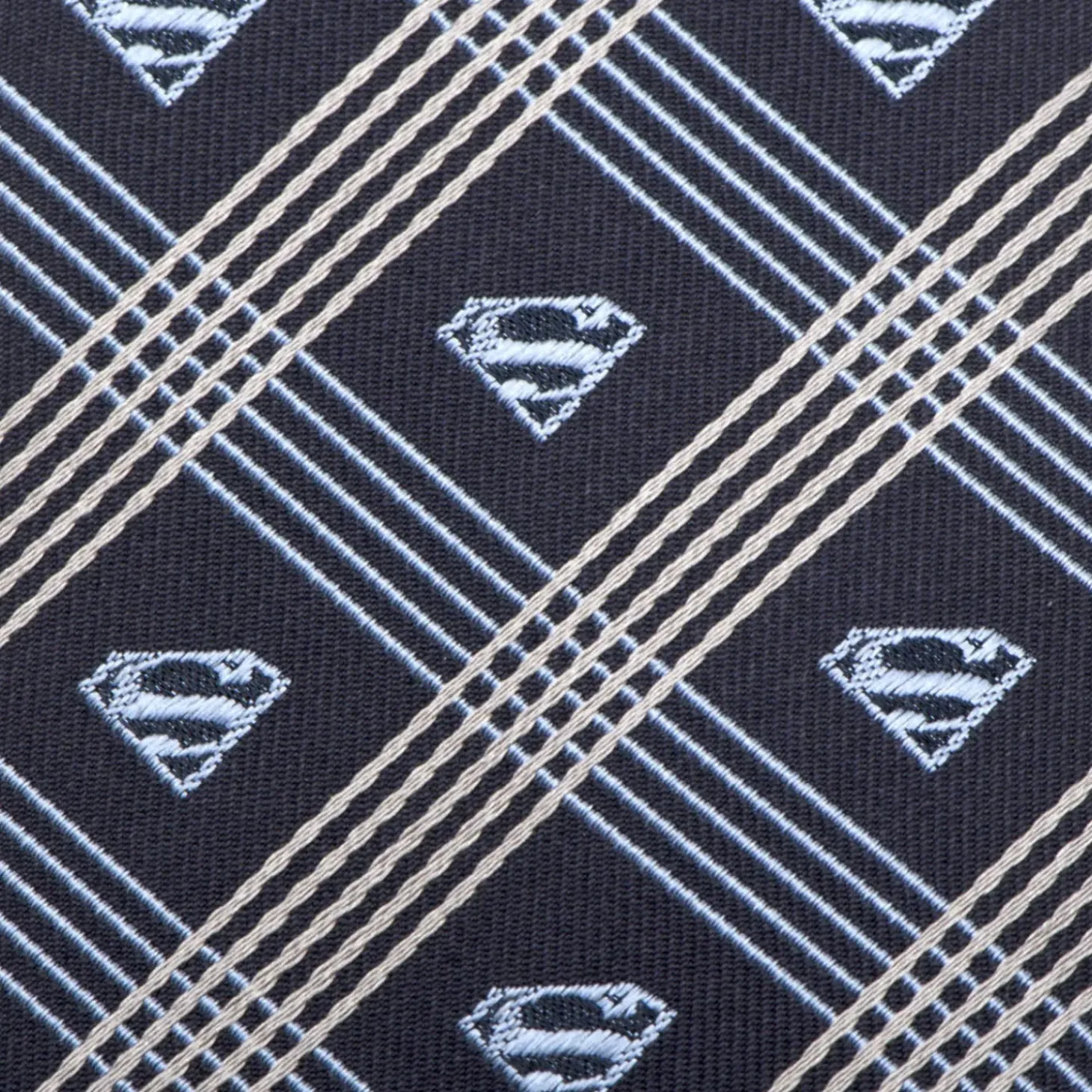 DC Comics Superman Shield Navy Plaid Mens Tie