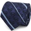 DC Comics Superman Stripe Pattern Blue Silk Men's Tie