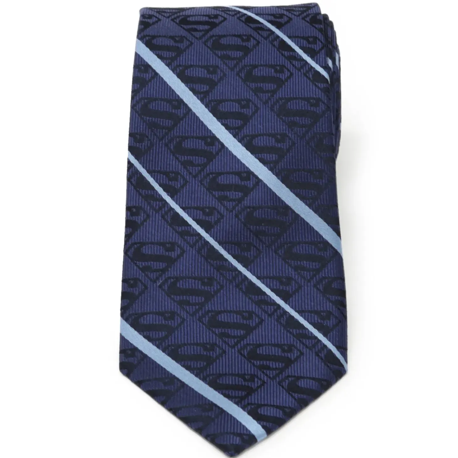 DC Comics Superman Stripe Pattern Blue Silk Men's Tie