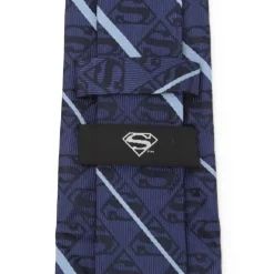 DC Comics Superman Stripe Pattern Blue Silk Men's Tie
