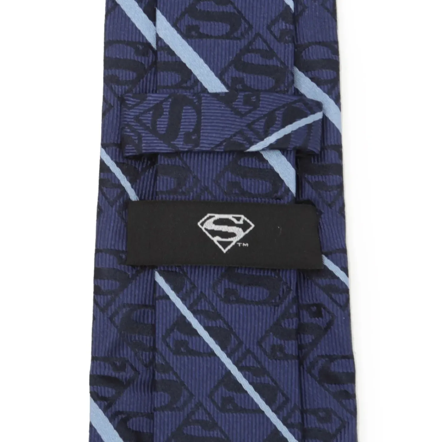 DC Comics Superman Stripe Pattern Blue Silk Men's Tie