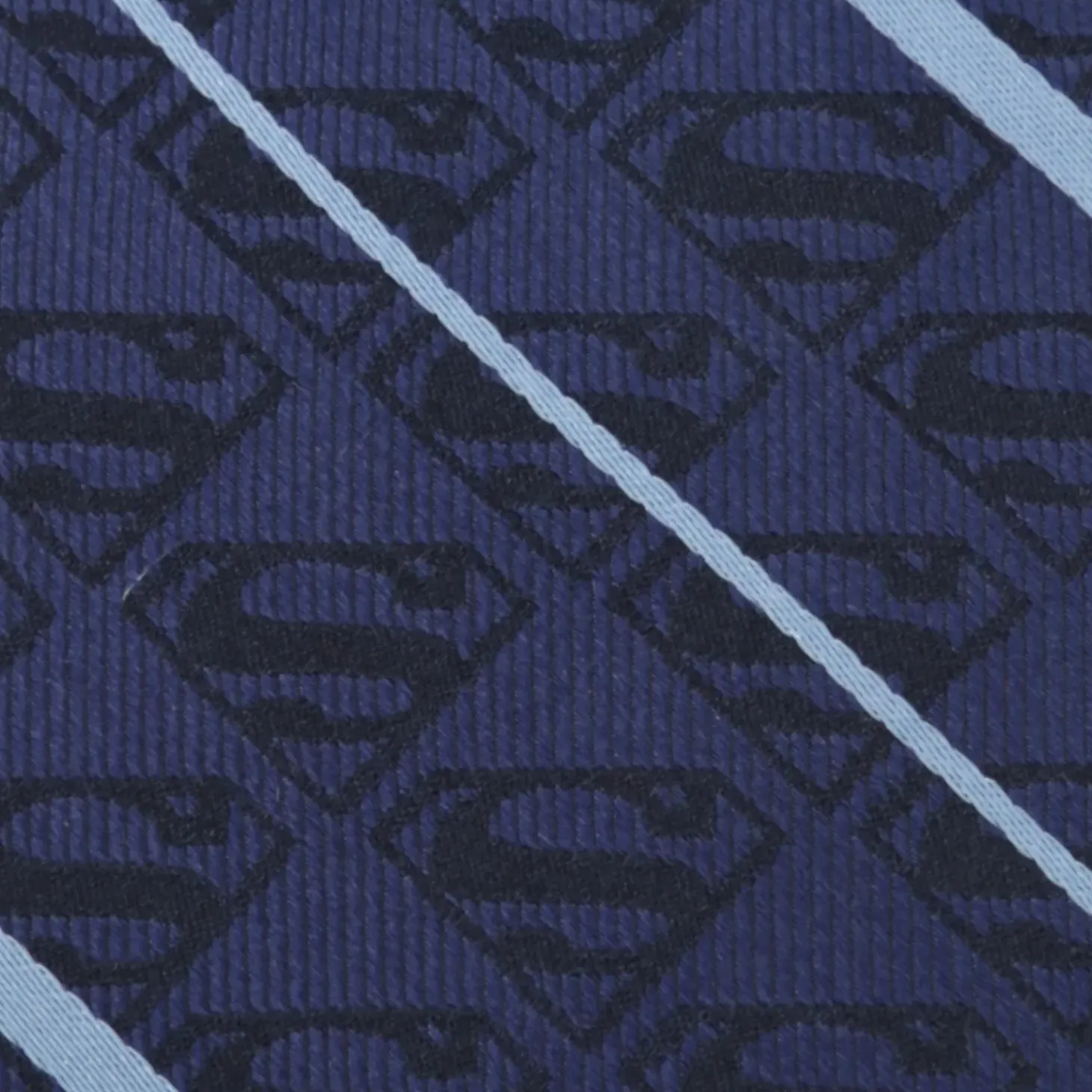 DC Comics Superman Stripe Pattern Blue Silk Men's Tie
