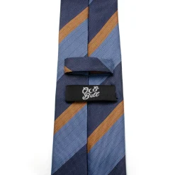 Ox and Bull Trading Co. The Andrew Tie (Blue Orange Stripe Men's Tie)