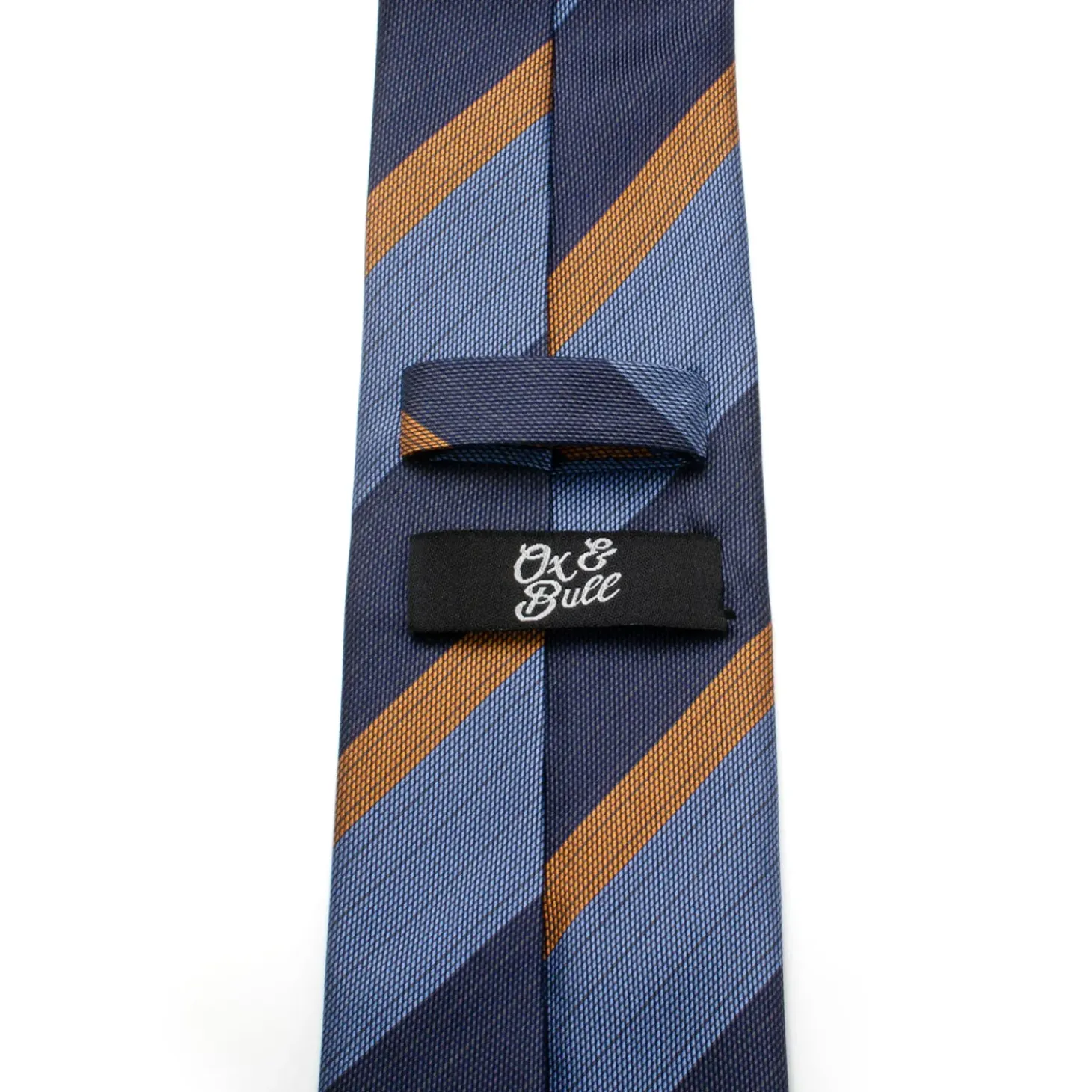 Ox and Bull Trading Co. The Andrew Tie (Blue Orange Stripe Men's Tie)