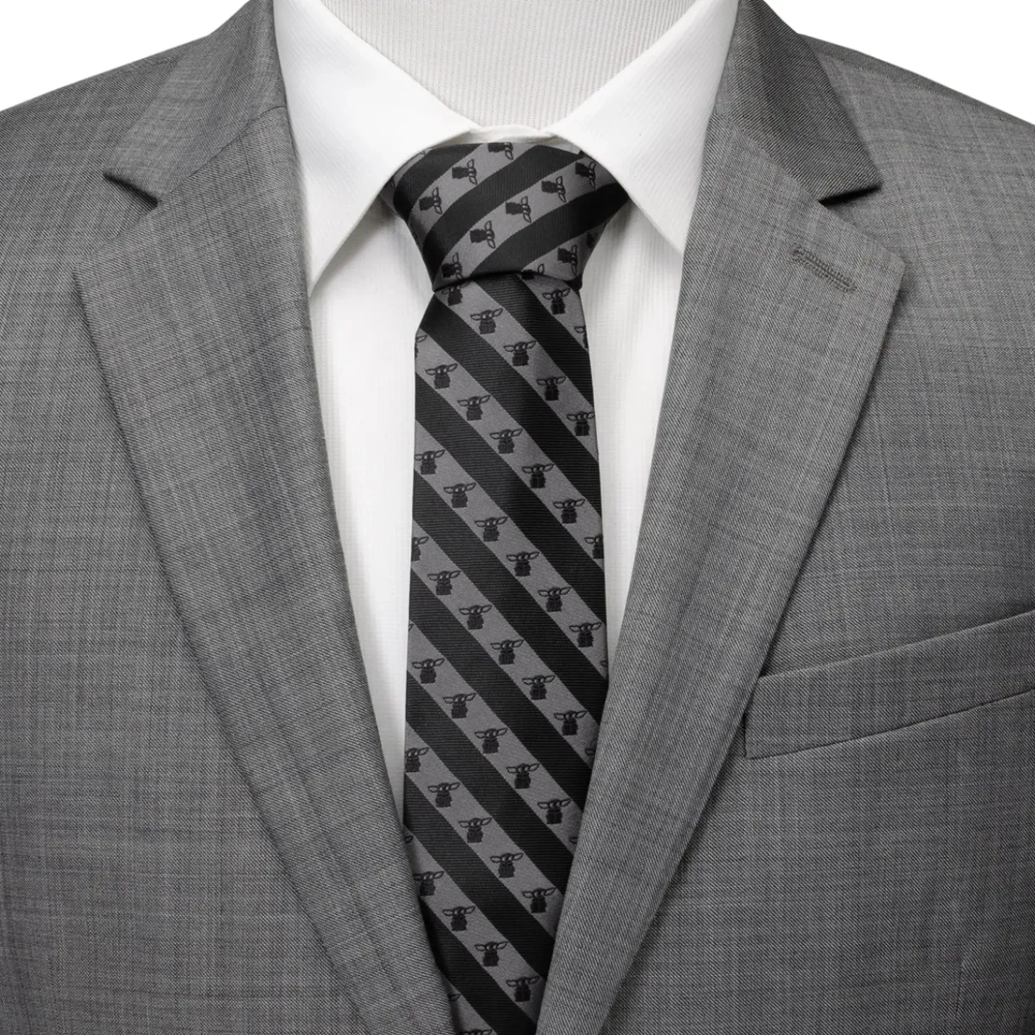Star Wars The Child Charcoal Stripe Men's Tie
