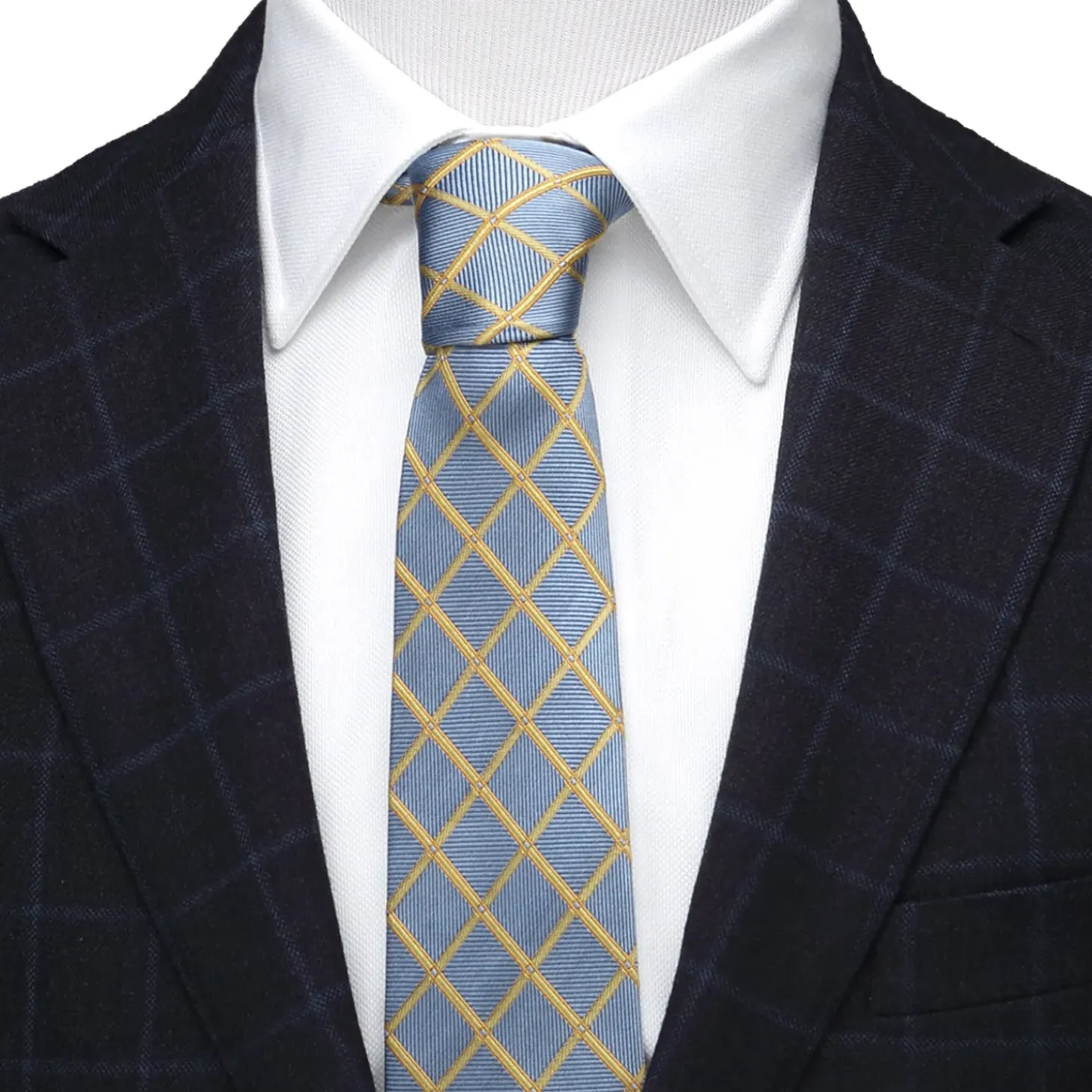Ox and Bull Trading Co. The Edward Tie (Gold Check Men's Tie)