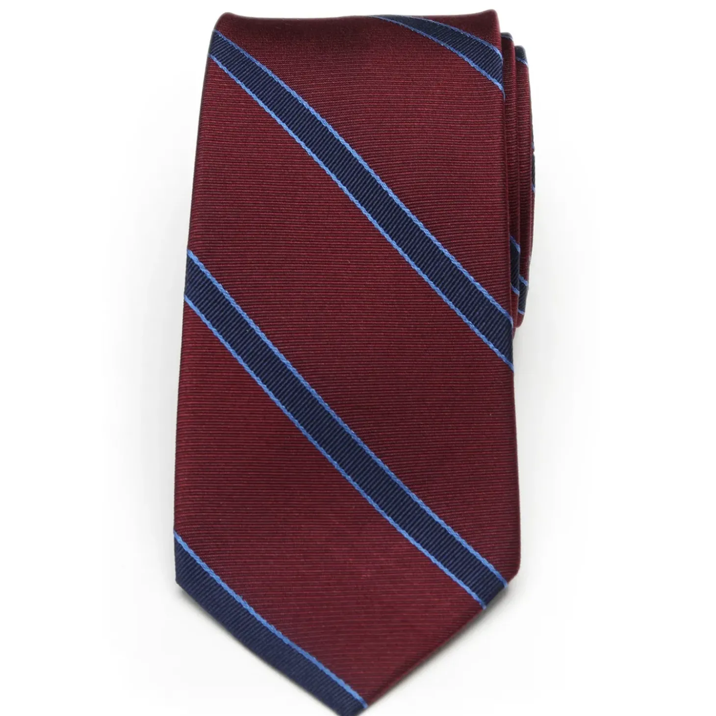 Ox and Bull Trading Co. The Phillip Tie (Burgundy Stripe Men's Tie)