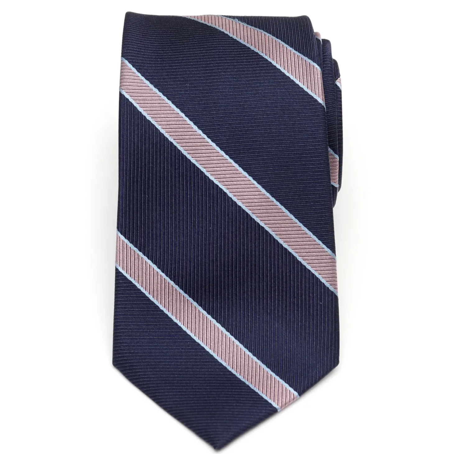Ox and Bull Trading Co. The Travis Tie (Navy Pink Stripe Men's Tie)