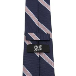 Ox and Bull Trading Co. The Travis Tie (Navy Pink Stripe Men's Tie)