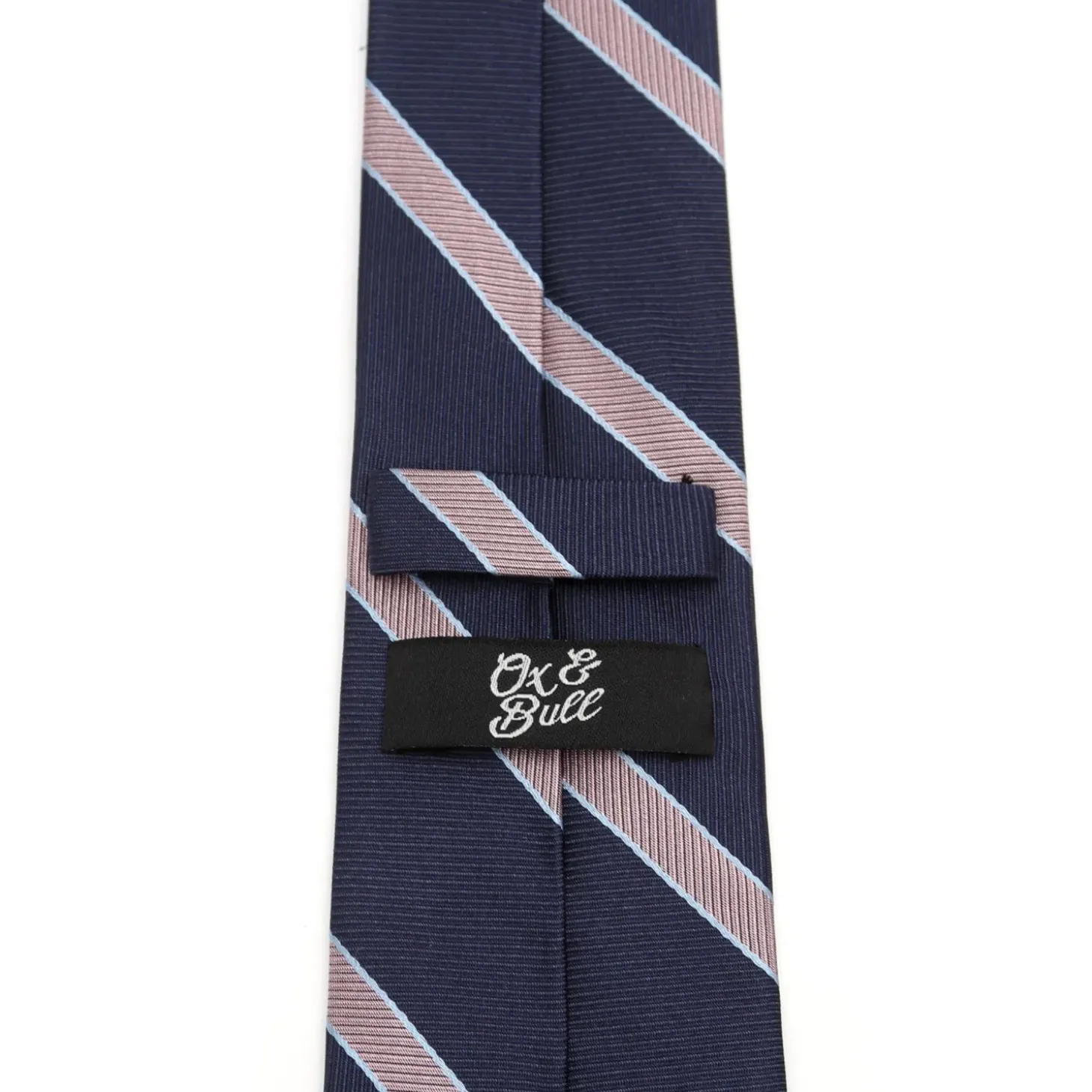 Ox and Bull Trading Co. The Travis Tie (Navy Pink Stripe Men's Tie)