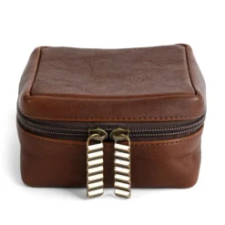 Moore & Giles TRAVEL POUCH LARGE SEVEN HILLS CHOCOLATE