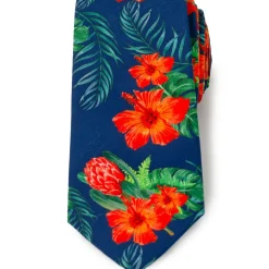 Cufflinks, Inc. Tropical Hibiscus Men's Navy Tie
