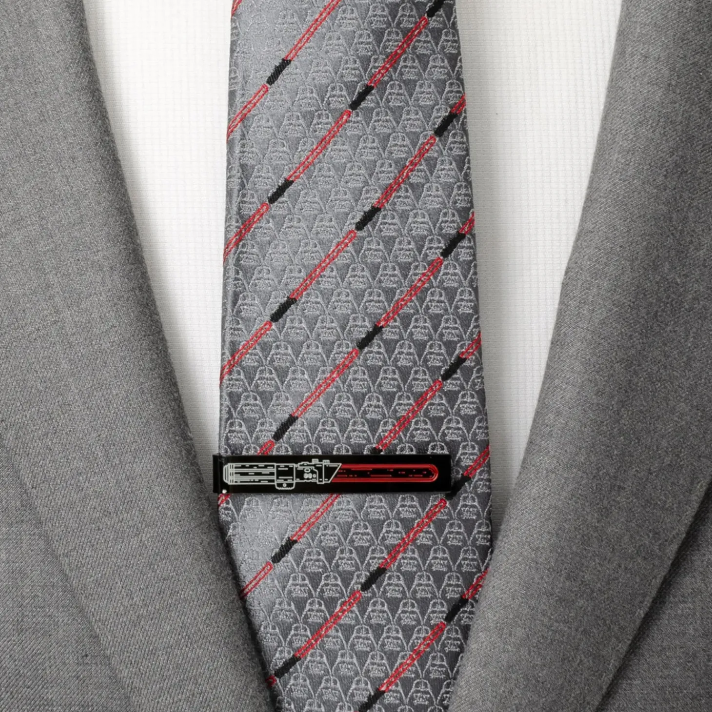 Star Wars Vader Lightsaber Hidden Message Black Tie Bar