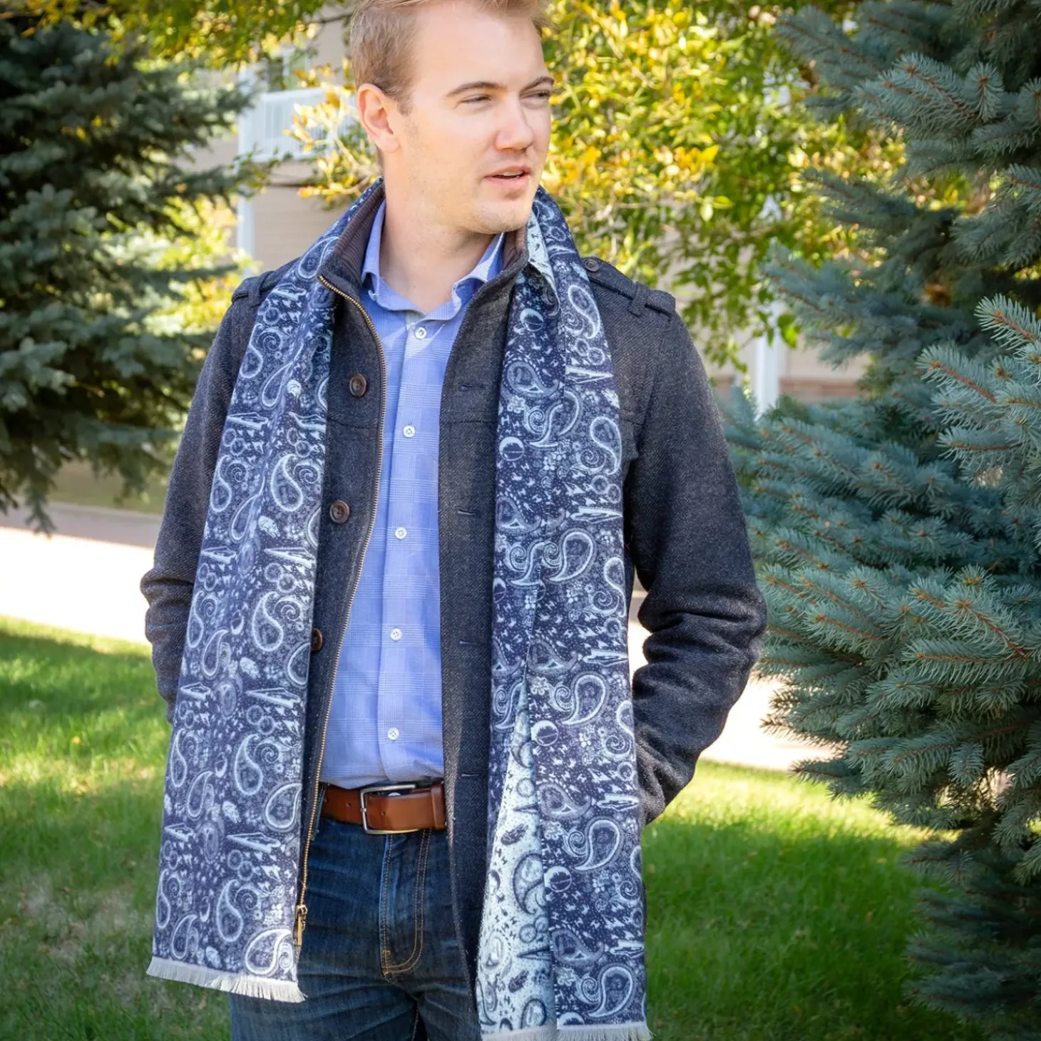 Star Wars Vader Paisley Blue and Gray Scarf