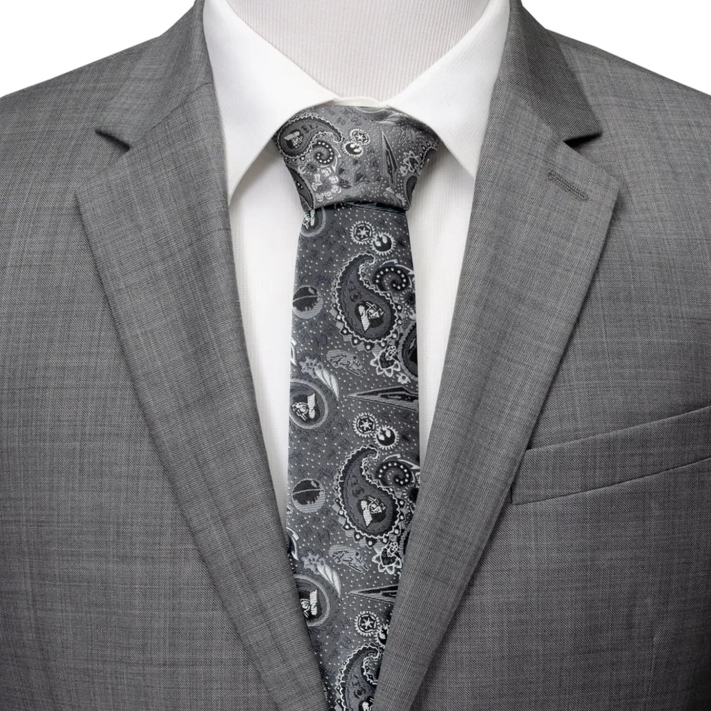 Star Wars Vader Paisley Gray Men's Tie