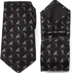 Star Wars Vader v. Luke Battle Lightsaber Black Mens Tie