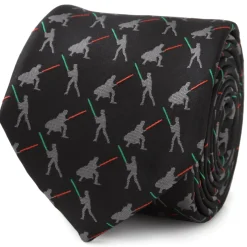 Star Wars Vader v. Luke Battle Lightsaber Black Mens Tie