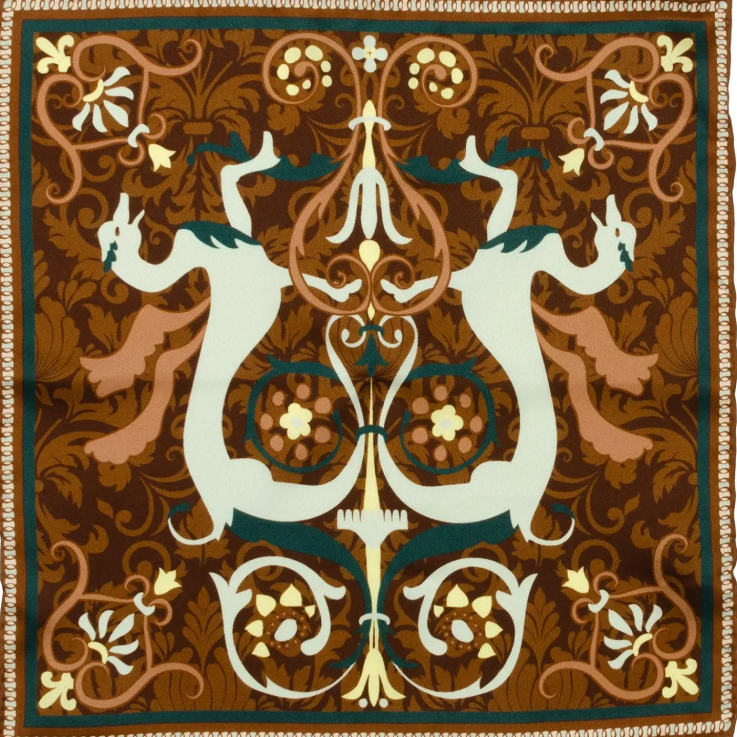 Ox and Bull Trading Co. VDP Biltmore Renaissance Revival Brown Pocket Square