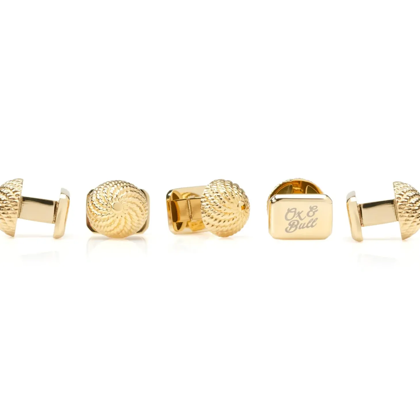 Ox and Bull Trading Co. VDP 3D Colony Gold Stainless Stud Set