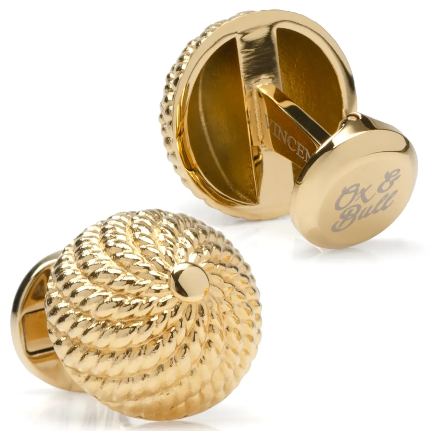 Ox and Bull Trading Co. VDP 3D Colony Gold Stainless Cufflinks