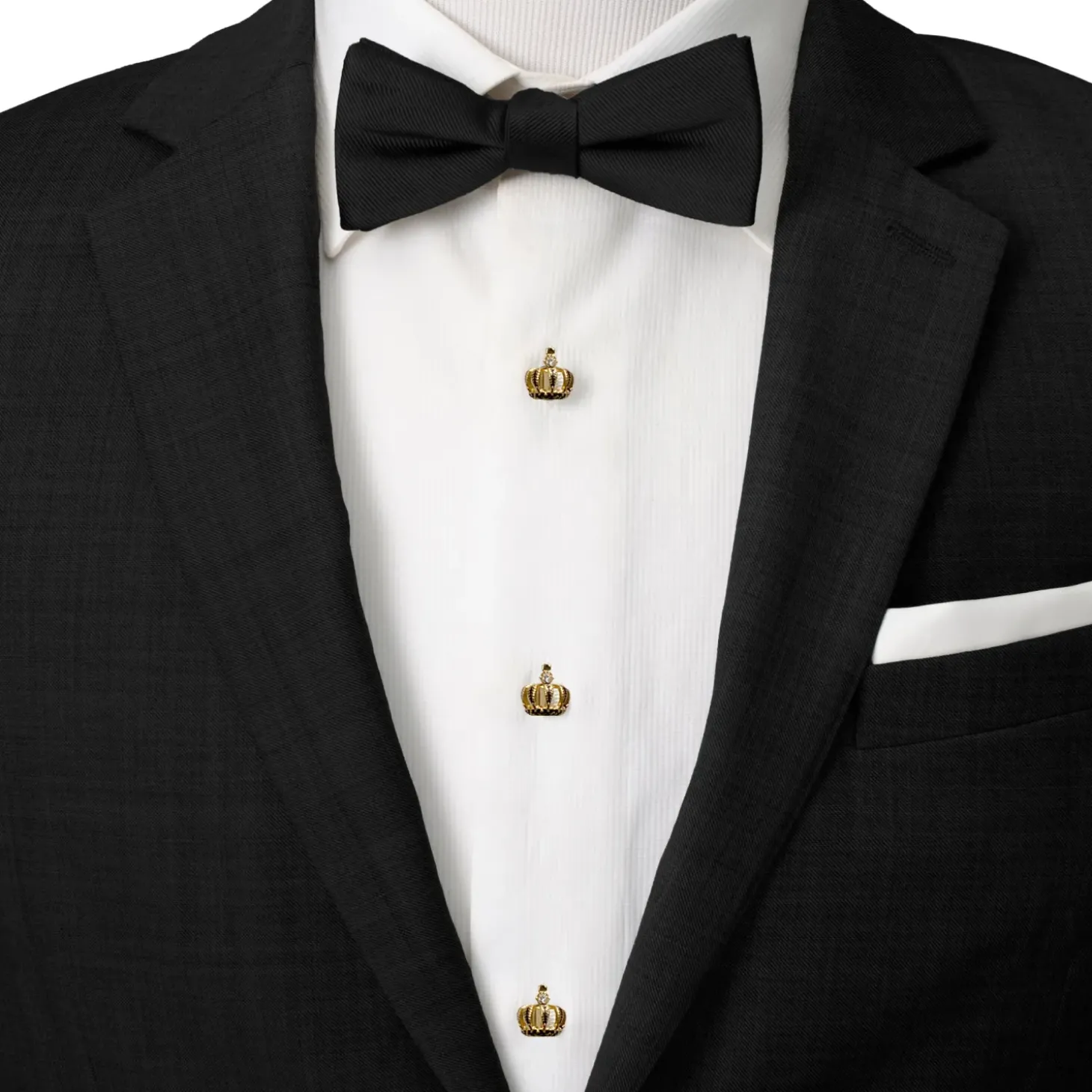 Ox and Bull Trading Co. VDP 3D Crown Gold Crystal Stud Set