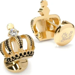 Ox and Bull Trading Co. VDP 3D Crown Gold Crystal Stud Set