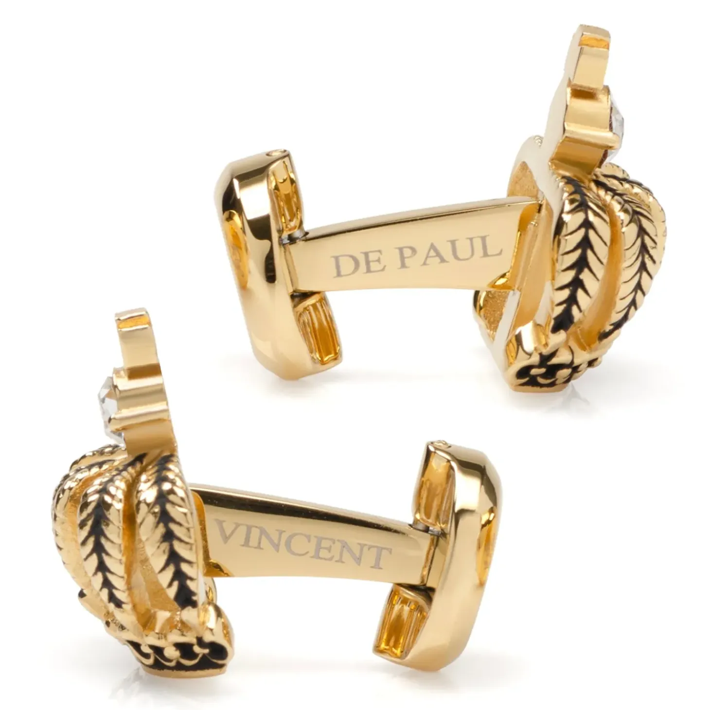 Ox and Bull Trading Co. VDP 3D Crown Gold Crystal Stud Set