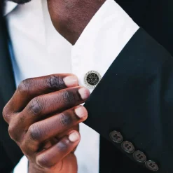 Ox and Bull Trading Co. VDP White & Black Pave Crystals Cufflinks
