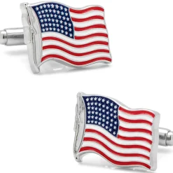 Cufflinks, Inc. Waving American Flag Cufflinks