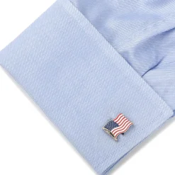 Cufflinks, Inc. Waving American Flag Cufflinks