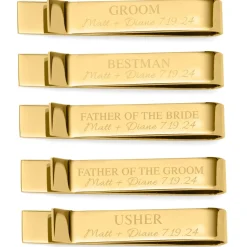 Ox and Bull Trading Co. Wedding Party Gold Engravable Tie Bar