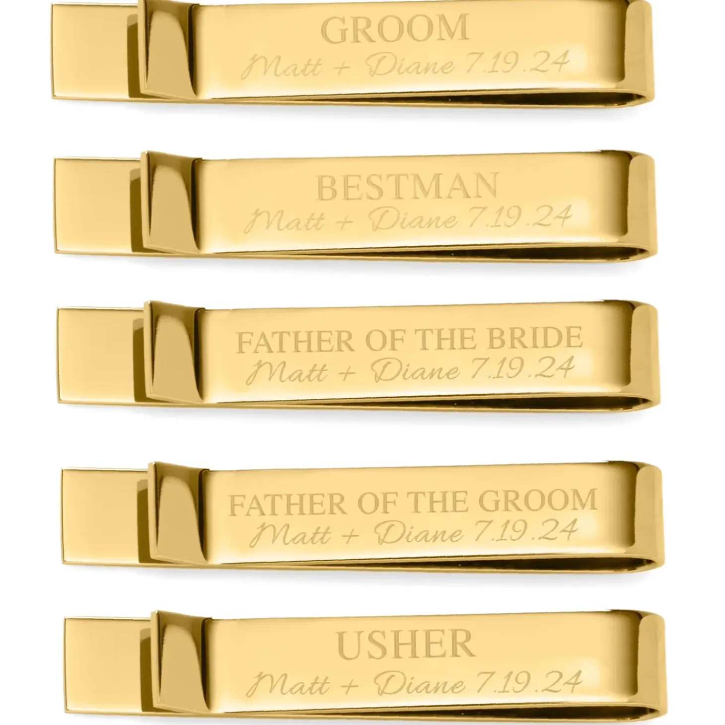 Ox and Bull Trading Co. Wedding Party Gold Engravable Tie Bar