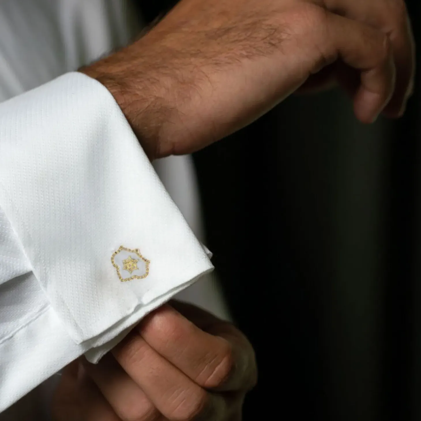 Armenta White Crivelli Cufflinks