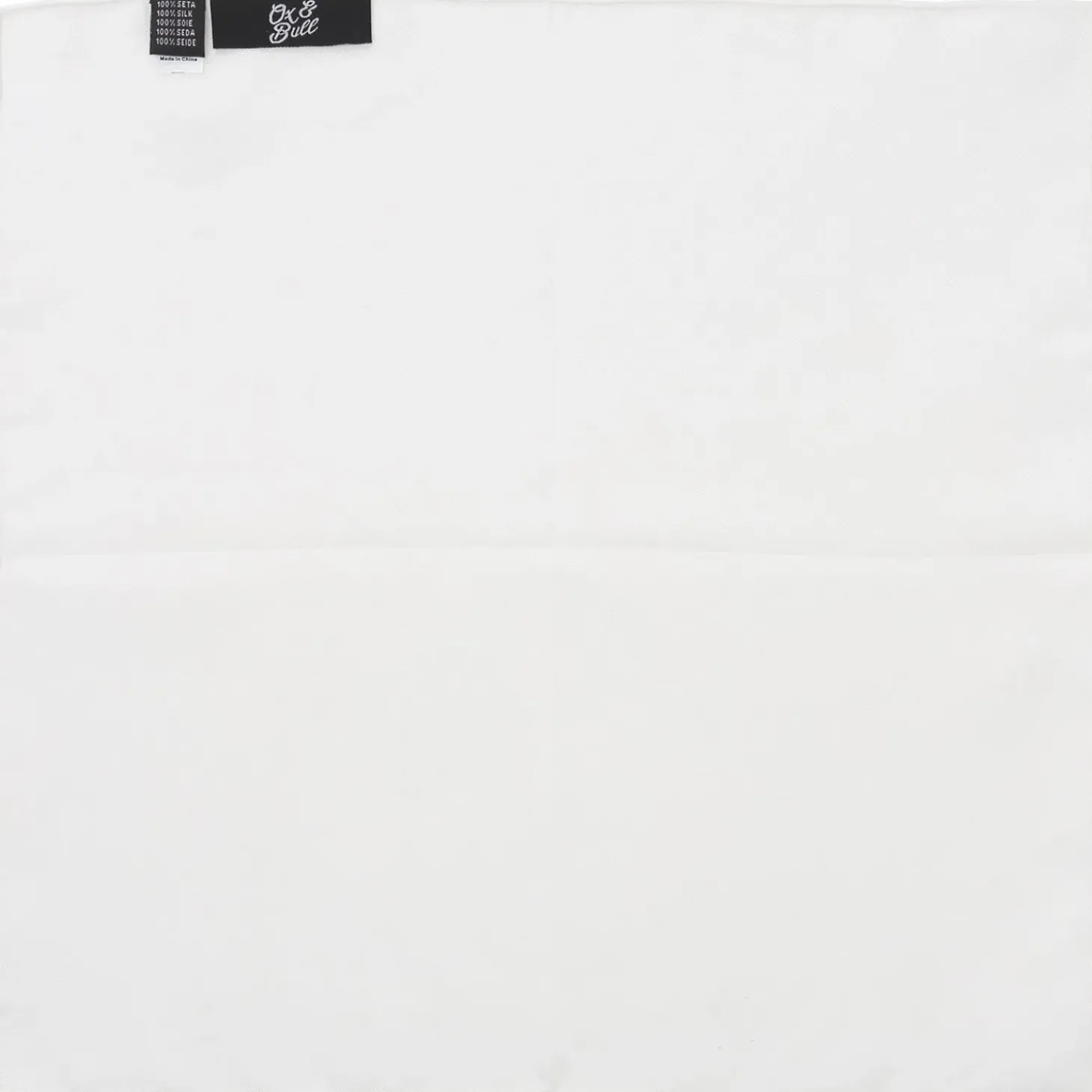 Ox and Bull Trading Co. White Silk Pocket Square