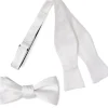 Ox and Bull Trading Co. White Silk Self Bow Tie